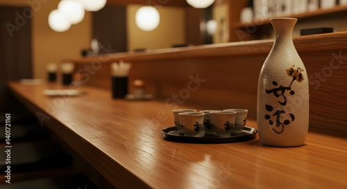 Wallpaper Mural Sake bottles at Japanese bar. Torontodigital.ca