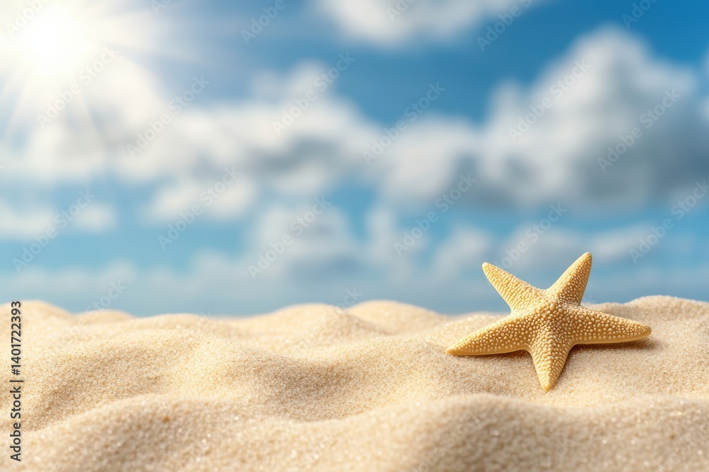 A starfish rests on the sandy beach, showcasing its unique texture and color. A starfish rests on the sandy beach, showcasing its unique texture and color.