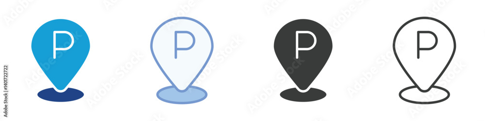 Parking location Icons Collection – Multiple Vector Styles Icons Parking location Icons Collection – Multiple Vector Styles Icons