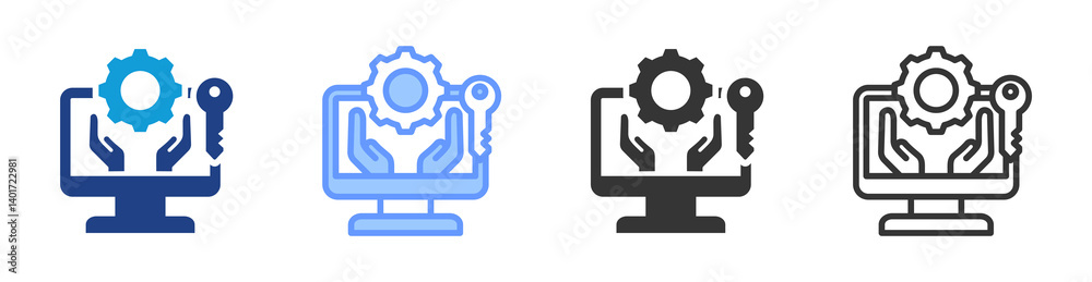 Process Management icon set multiple style collection Process Management icon set multiple style collection