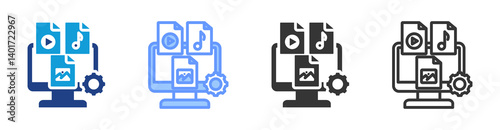 Content Management icon set multiple style collection