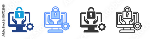 Security Management icon set multiple style collection