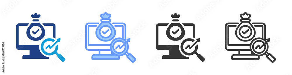 Asset Analytics icon set multiple style collection Asset Analytics icon set multiple style collection