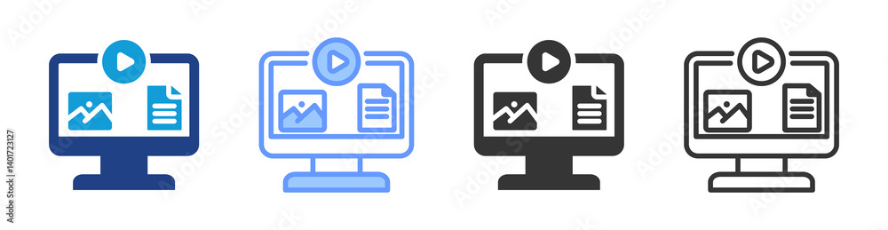 Content icon set multiple style collection Content icon set multiple style collection