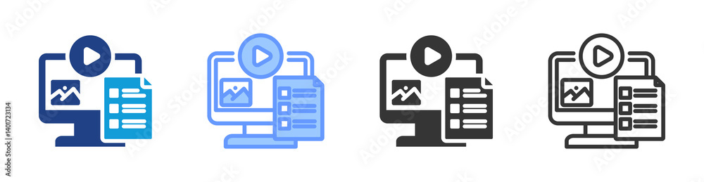 Fototapeta premium Content Planning icon set multiple style collection