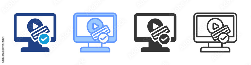 Digital Watermarking icon set multiple style collection Digital Watermarking icon set multiple style collection