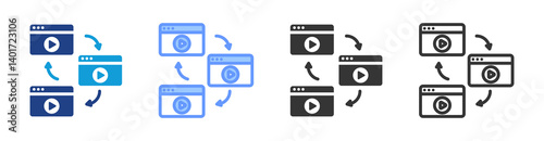 Content Syndication icon set multiple style collection