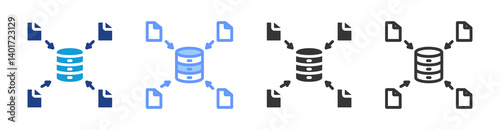 Data Collection icon set multiple style collection