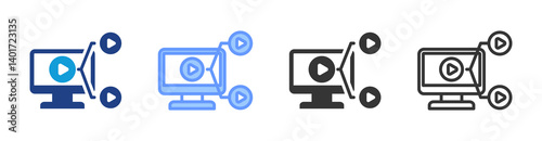 Content Versioning icon set multiple style collection