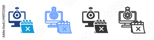 Asset Expiry icon set multiple style collection