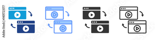 Related Video icon set multiple style collection