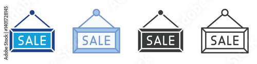 sale sign board Icons Collection – Multiple Vector Styles Icons
