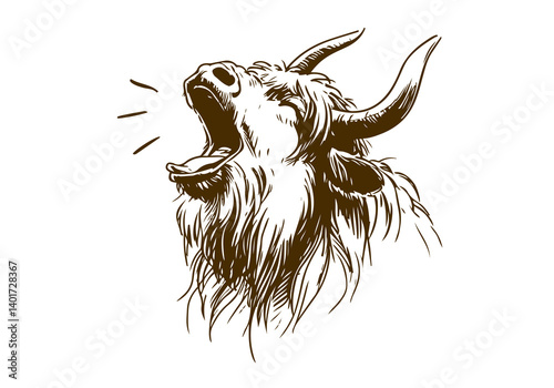 Yak hand drawn sketch illustration vector
