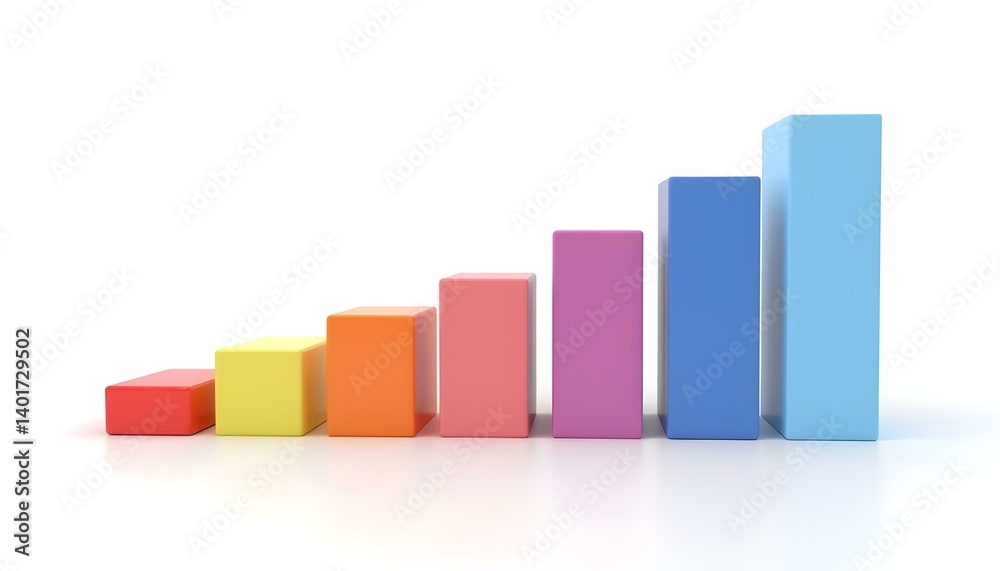 Colorful Bar Graph Representing Business Growth and Success Colorful Bar Graph Representing Business Growth and Success