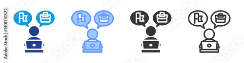 Independent Work icon set multiple style collection