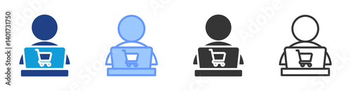 Online Selling icon set multiple style collection