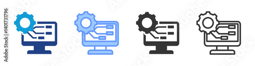 Business Function icon set multiple style collection