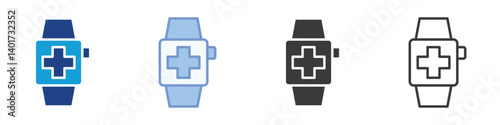 Smartwach Medical Icons Collection – Multiple Vector Styles Icons