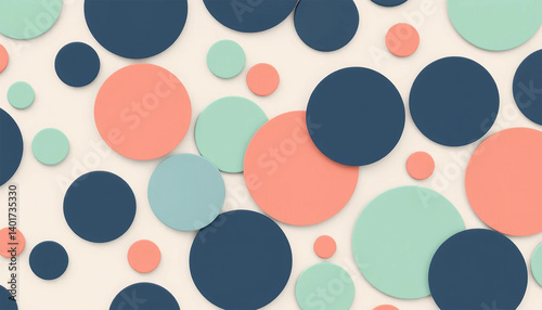 Seamless colorful circle pattern vector illustration design with retro geometric dots and shapes