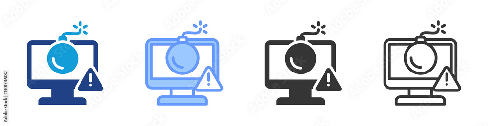 Doos Attack icon set multiple style collection Doos Attack icon set multiple style collection
