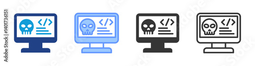 Hacking Code icon set multiple style collection