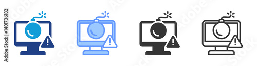 Doos Attack icon set multiple style collection