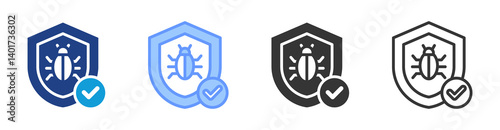 Antivirus icon set multiple style collection
