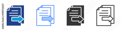 File Copy icon set multiple style collection