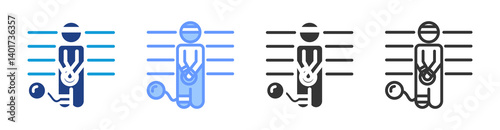 Prisoner icon set multiple style collection
