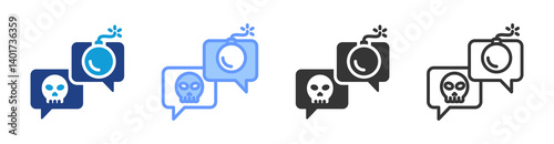 Danger Chat icon set multiple style collection