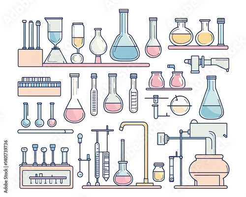 Chemistry Lab Vector on transparent background