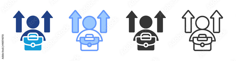 Obraz premium Employee Development icon set multiple style collection