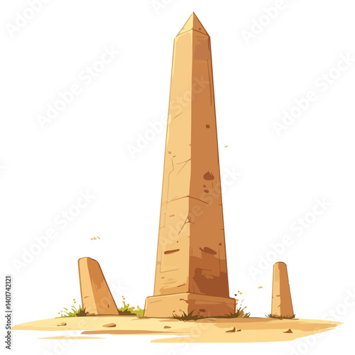 Obelisk illustration , vector, isolated white background