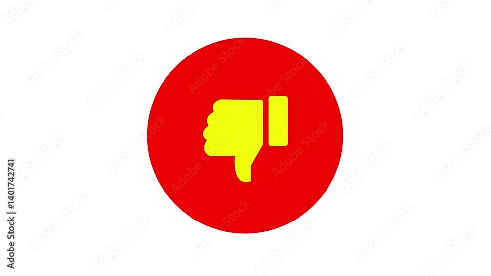 Colorful Thumbs Down Icon in Red Circle – Flat Design Dislike Symbol for Social Media and UI Feedback. Colorful Thumbs Down Icon in Red Circle – Flat Design Dislike Symbol for Social Media and UI Feedback.