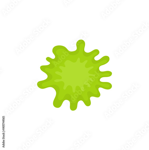 Liquid toxic drop. Flowing green sticky liquid. Vector illustration with toxic blob