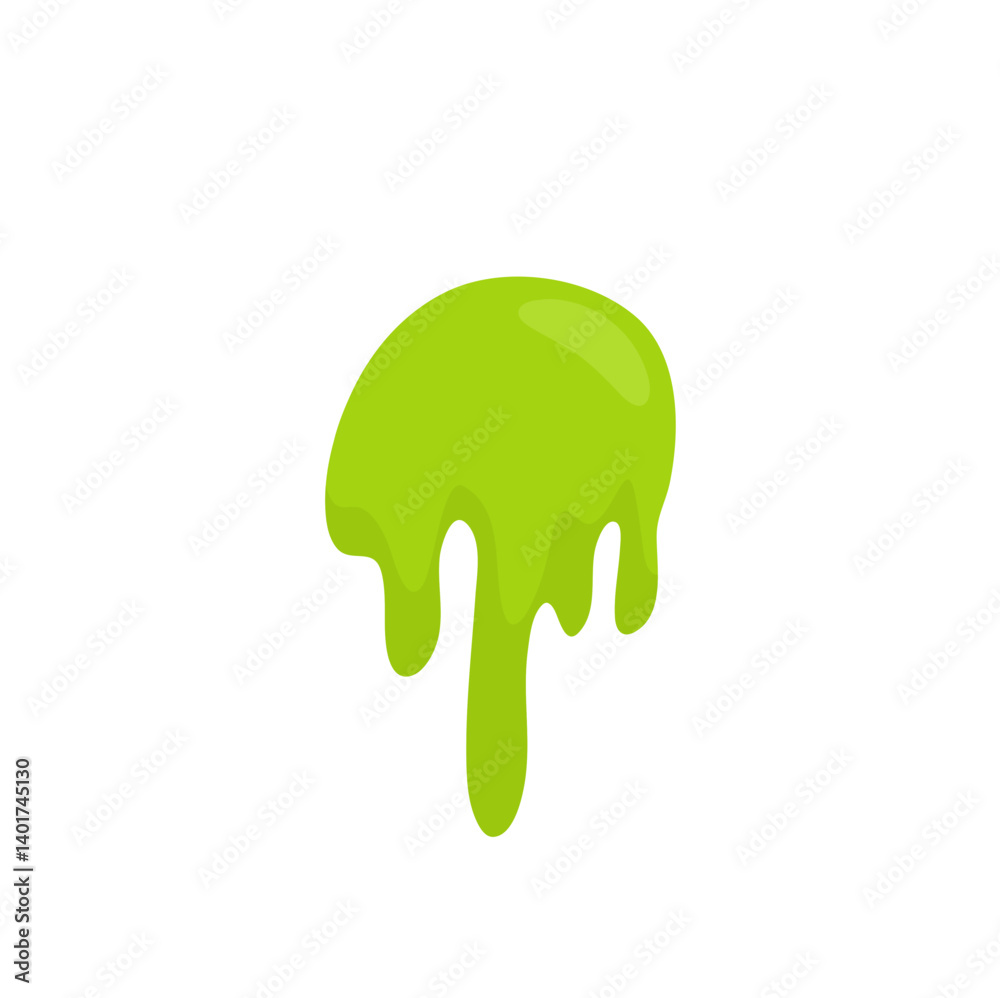 Liquid toxic drop. Flowing green sticky liquid. Vector illustration with toxic blob Liquid toxic drop. Flowing green sticky liquid. Vector illustration with toxic blob