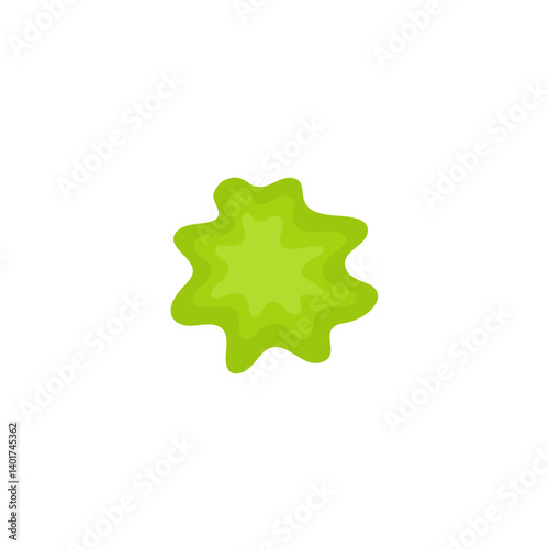 Liquid toxic drop. Flowing green sticky liquid. Vector illustration with toxic blob