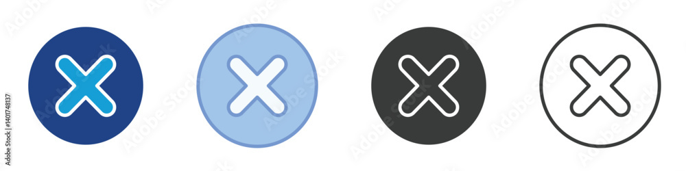 Obraz premium Wrong Icons Collection – Multiple Vector Styles Icons