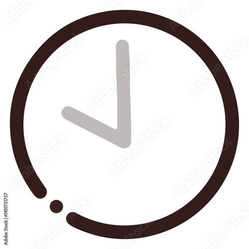 シンプルな手書き風ネットショップアイコン｜時計のイラスト