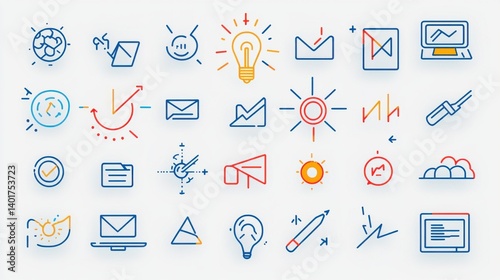 Obraz na płótnie A diverse set of cursor icons in various shapes colors and styles designed for use in digital interfaces and applications w salonie