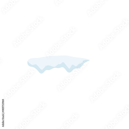 Snow caps. Snowdrifts and icicles, ice cap winter decoration. Winter snowy design elements