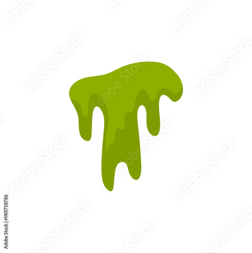 Matcha flavor melts and drips. Vector illustration 