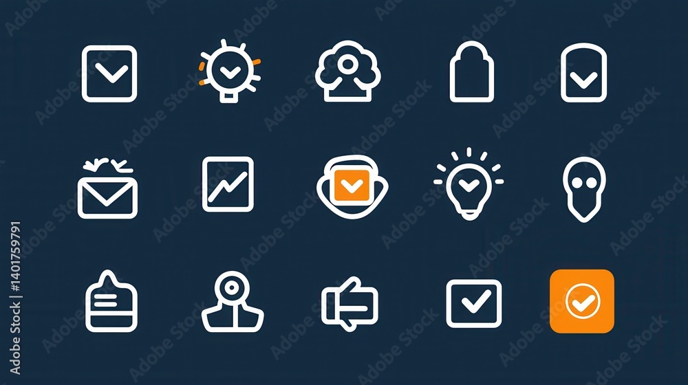 A neatly designed set of 15 outline icons representing different web and app interface elements including navigation communication analytics and user interaction symbols A neatly designed set of 15 outline icons representing different web and app interface elements including navigation communication analytics and user interaction symbols