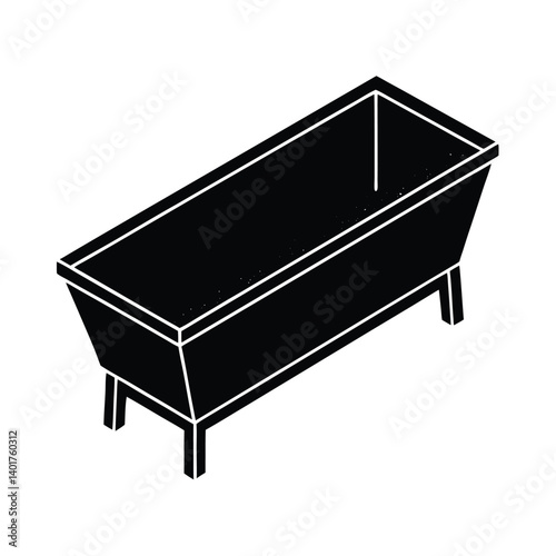 Isolated Feed Trough Livestock Equipment Art