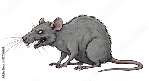 Angry cartoon rat illustration