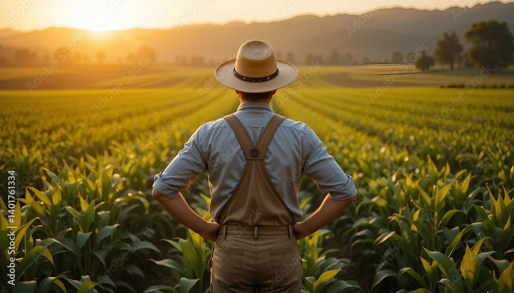 Fototapeta premium farmer in field
