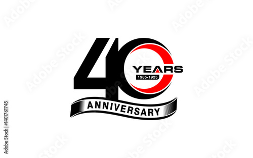 Illustration vector graphic of 40 years anniversary logo design template