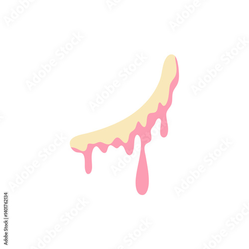 Vanilla milk and strawberry ice cream melted
