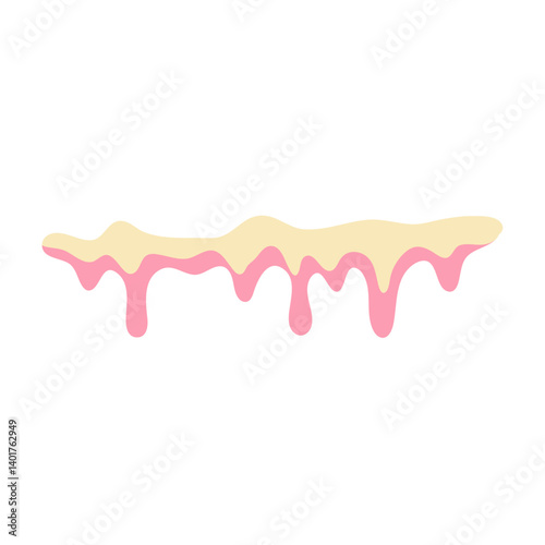 Vanilla milk and strawberry ice cream melted