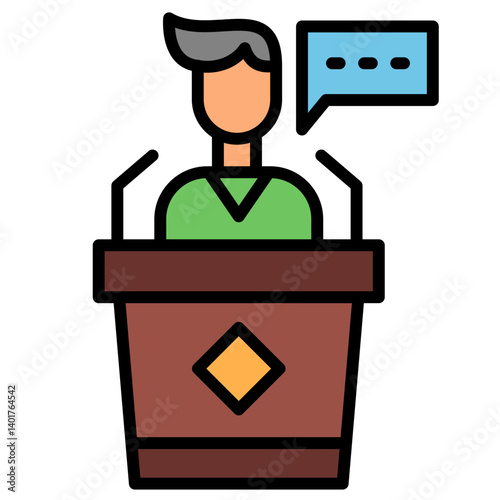 Public Speaking illustration icon
